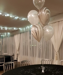 18th Birthday silver marble confetti balloon bouquet